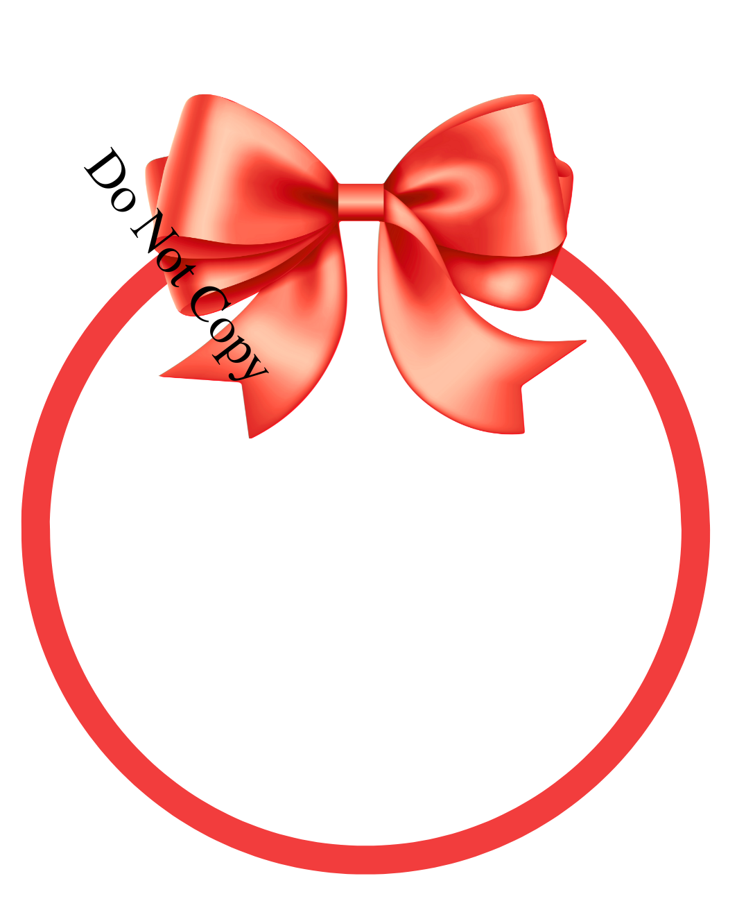UV-DTF Transfer - Coloured bow bauble outlines - For woodform bespoke Smart Crafts ribbon bauble