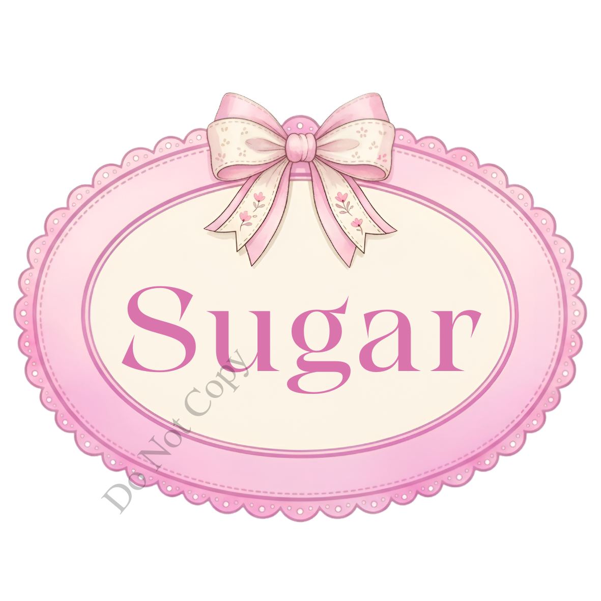 UV-DTF Transfer - Pink Bow designs for a range of storage containers (Tea Coffee Sugar) (Copy)
