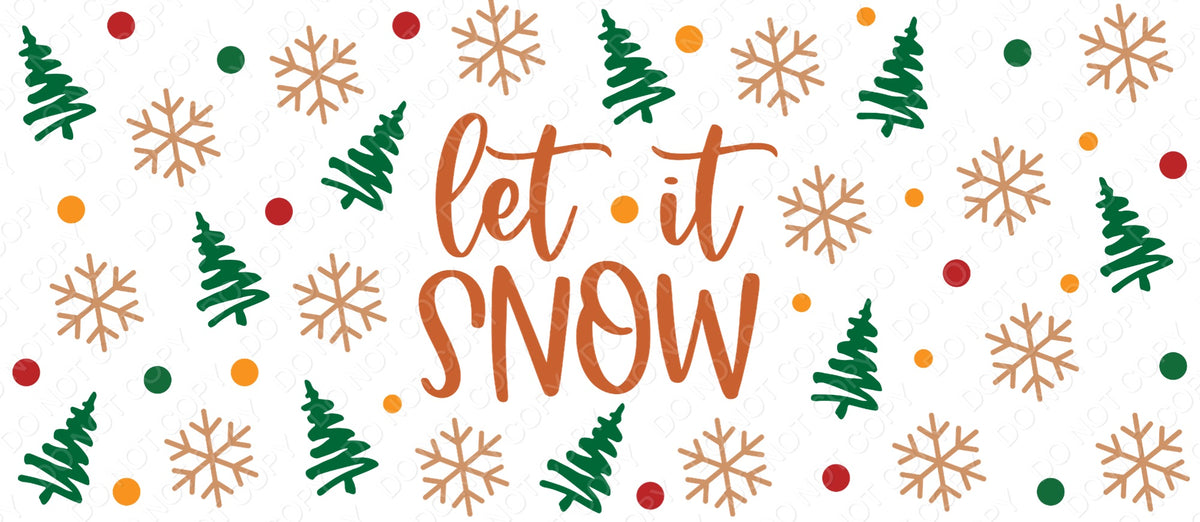 UV-DTF Transfer - Cup Wrap for 16oz Libby Cup - Christmas Let It Snow