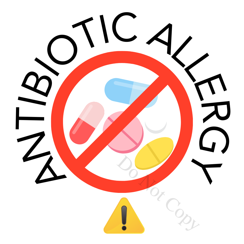 UV-DTF Transfer - Emergency Allergy Tags (larger size for 8cm medals)
