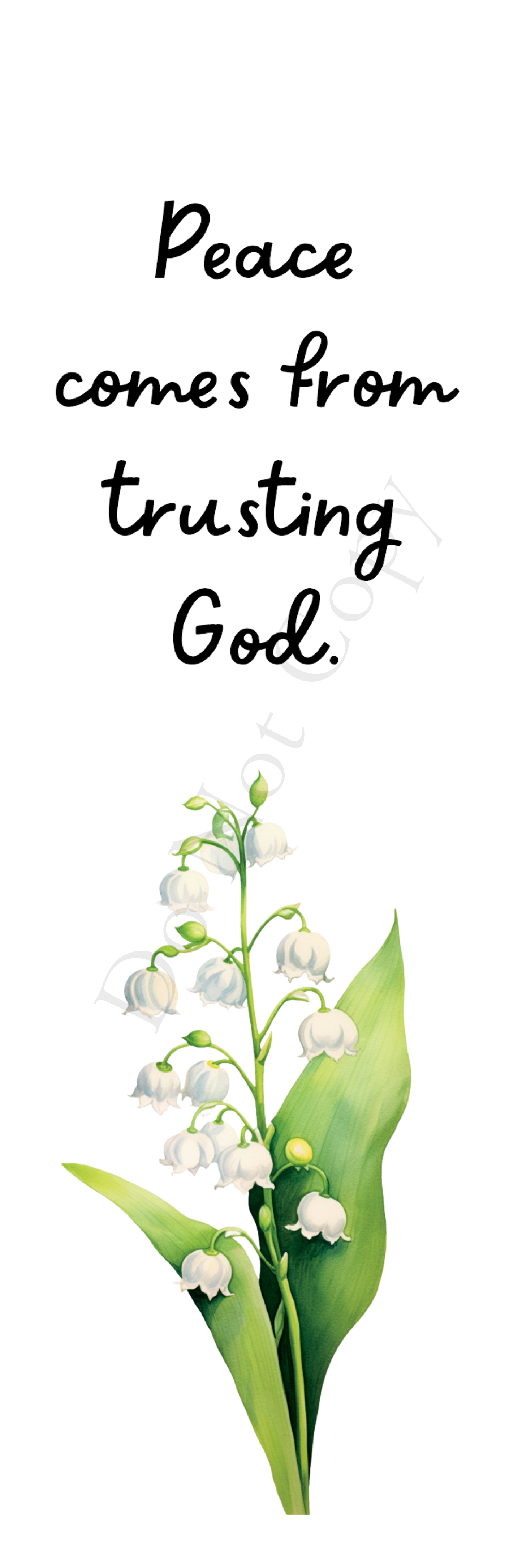 UVDTF Transfer for Bookmark - Peace Comes from Trusting God