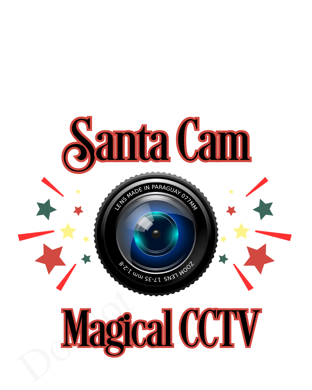 UV-DTF Transfer - Santa Cam Magical CCTV for Woodform 10cm tall baubles