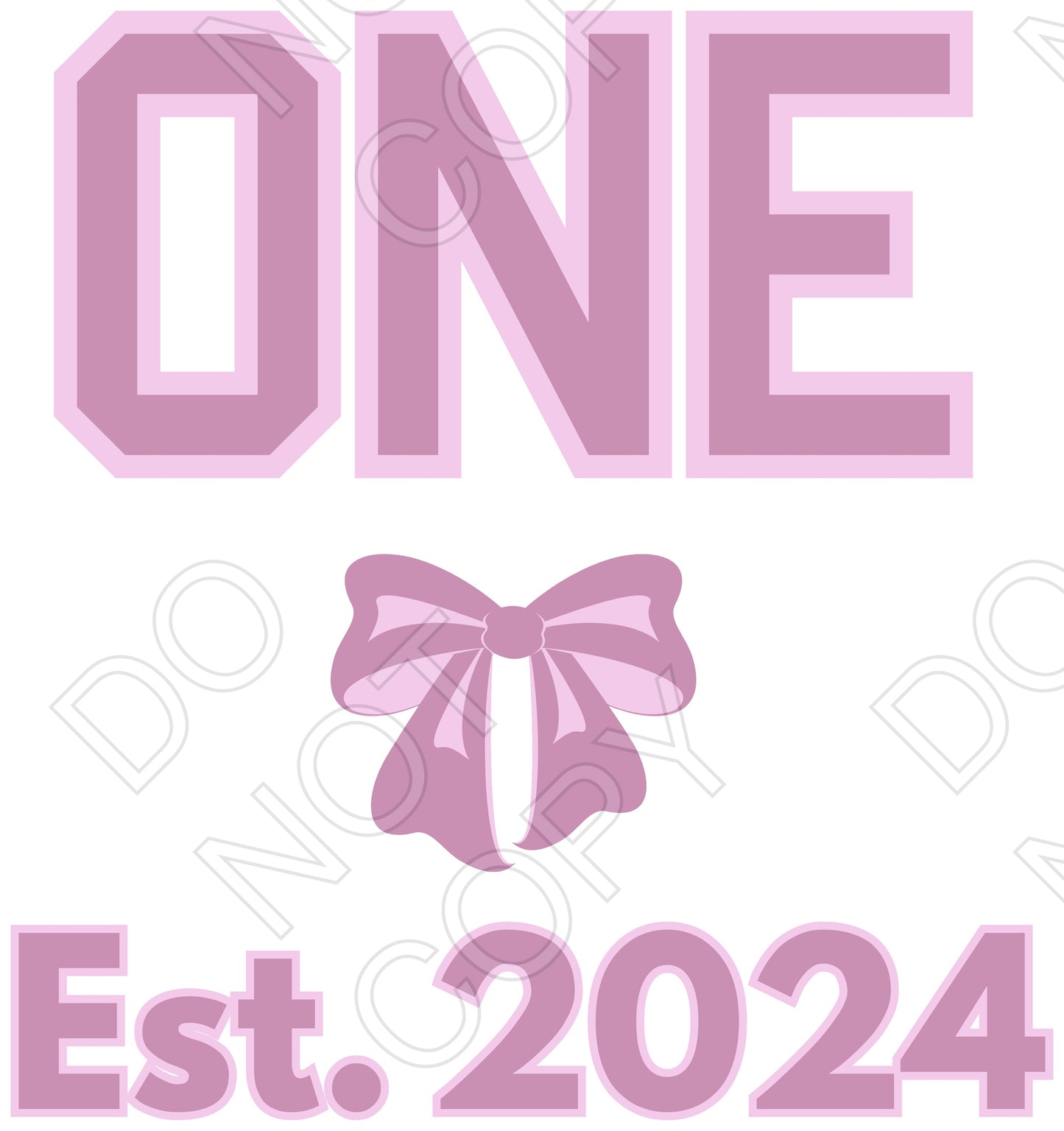 DTF Transfer - Pink Bow Birthday Ages (1-10)
