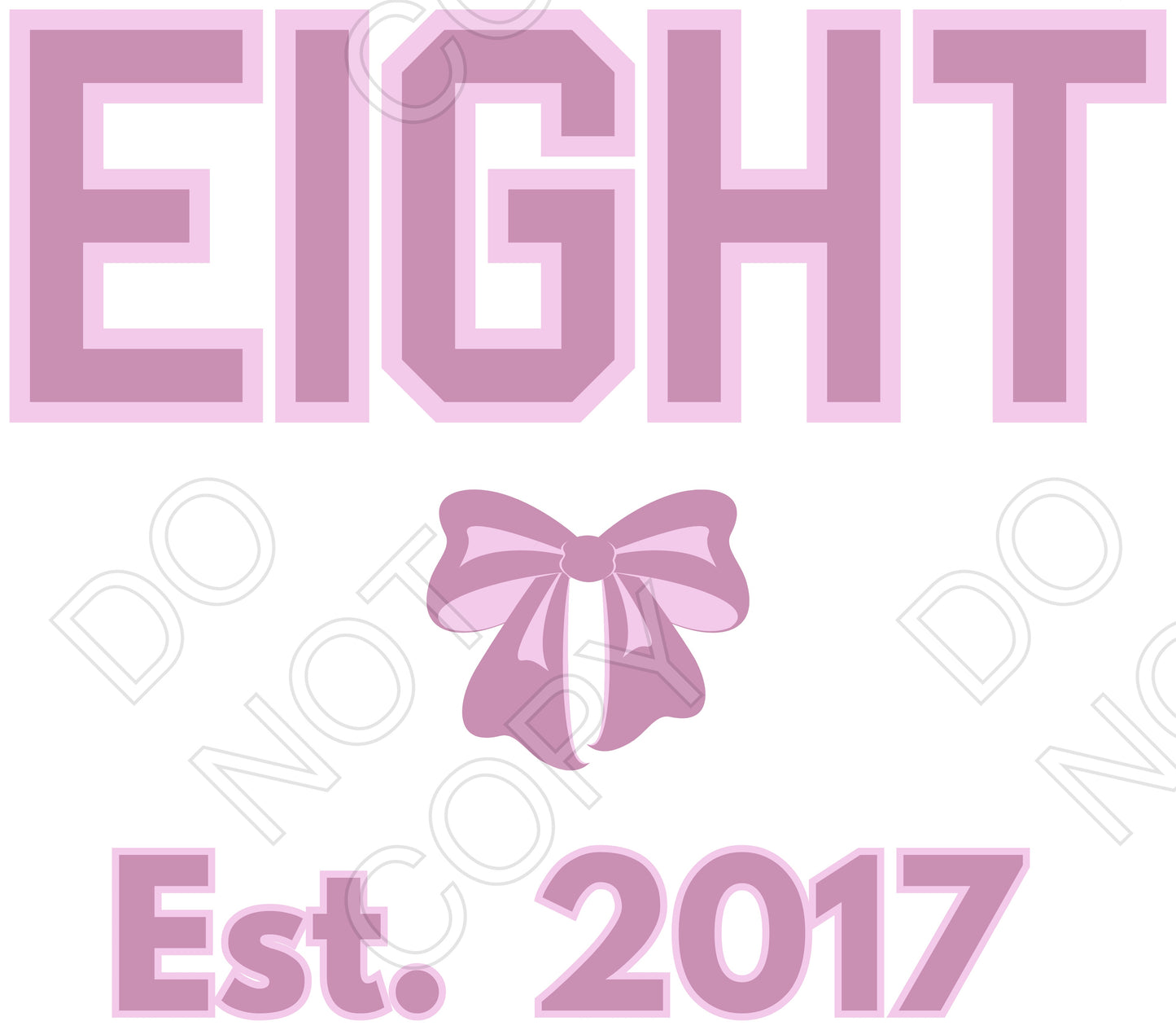 DTF Transfer - Pink Bow Birthday Ages (1-10)