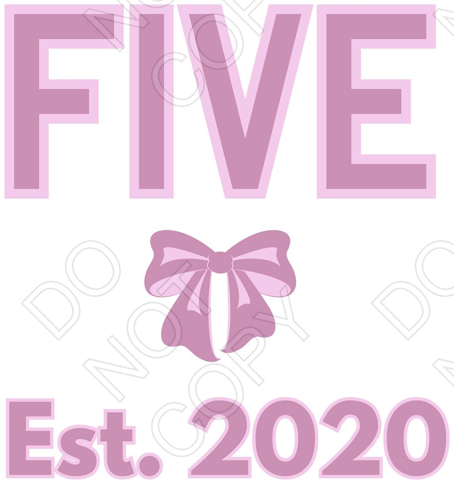 DTF Transfer - Pink Bow Birthday Ages (1-10)