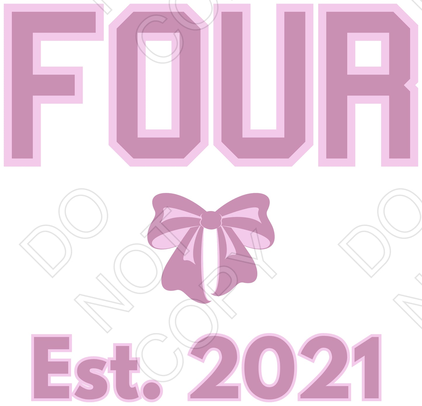 DTF Transfer - Pink Bow Birthday Ages (1-10)