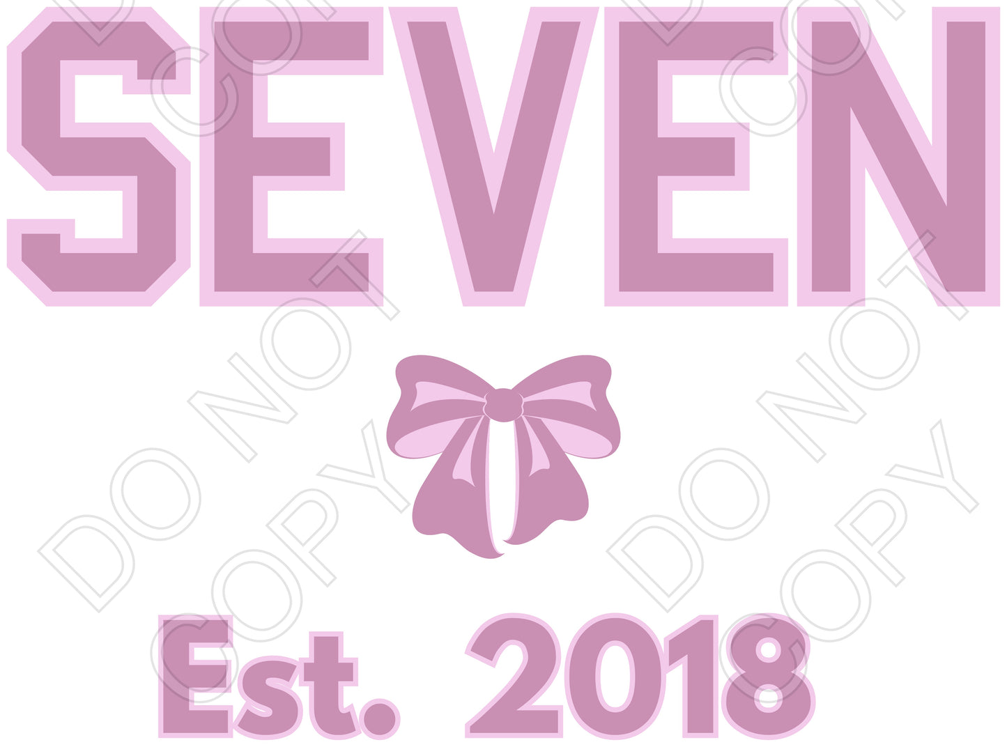DTF Transfer - Pink Bow Birthday Ages (1-10)