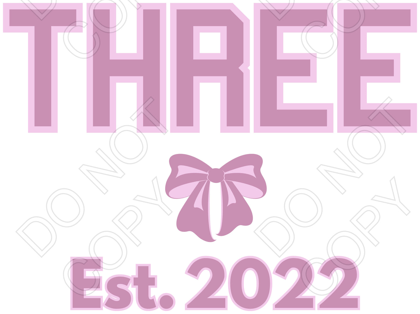 DTF Transfer - Pink Bow Birthday Ages (1-10)