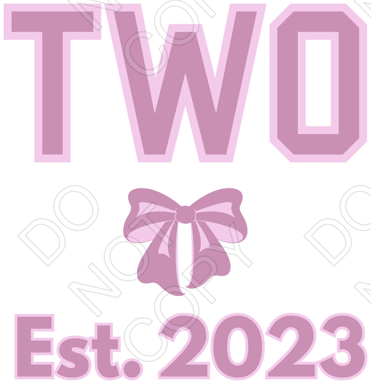 DTF Transfer - Pink Bow Birthday Ages (1-10)