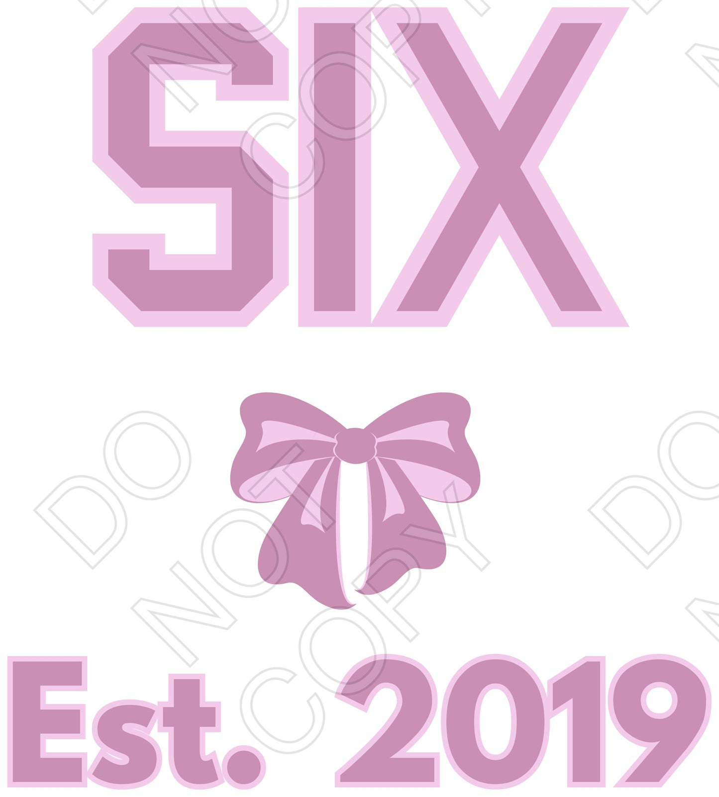DTF Transfer - Pink Bow Birthday Ages (1-10)