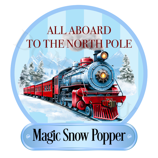 UV-DTF Transfer - Magic Snow Popper Design 6cm tall.