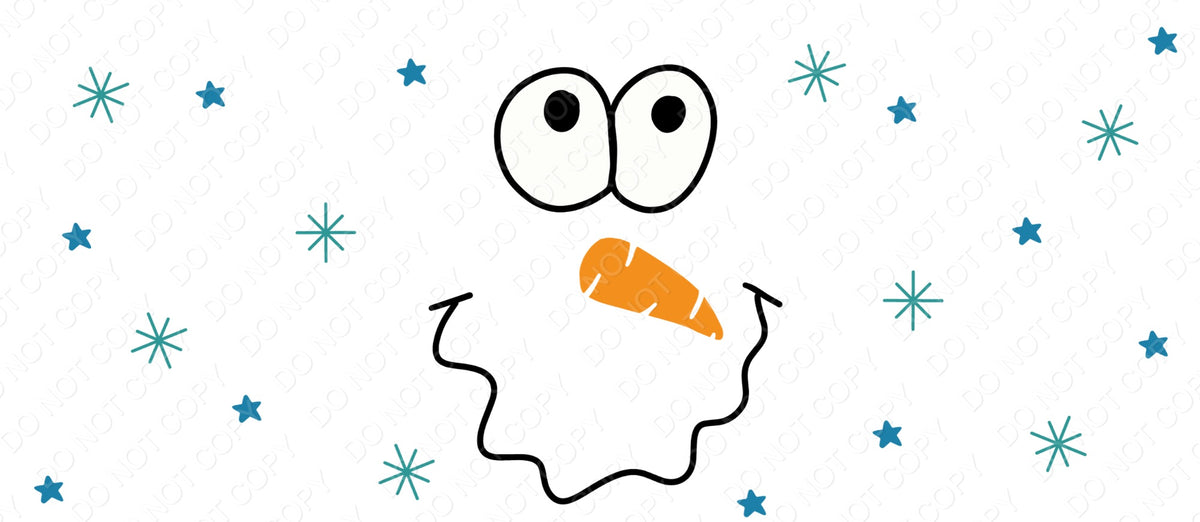 UV-DTF Transfer - Cup Wrap for 16oz Libby Cup - Snowman Face with Snowflakes