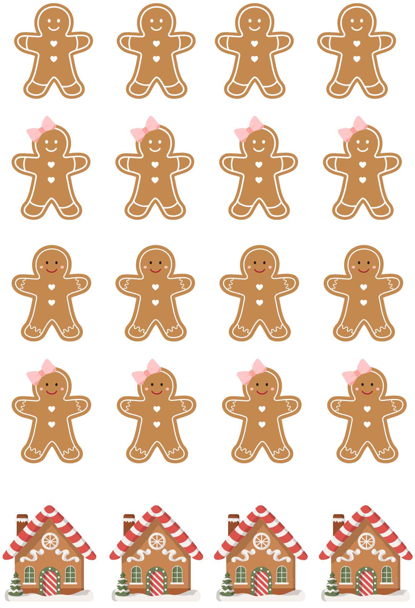 UV-DTF Transfer - Christmas Mix & Match Sheets Gingerbread Mix