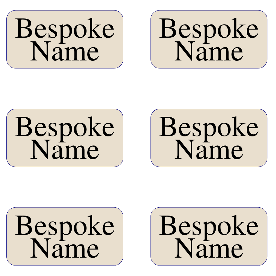 UV-DTF Transfer - Pack of 6 Labels for Children's Cups etc - Plain Beige Design (Bespoke)