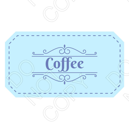 UV-DTF Transfer - Classic Drink Labels (Blue)