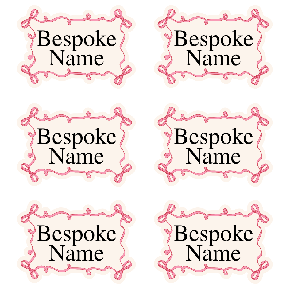 UV-DTF Transfer - Pack of 6 Labels for Children's Cups etc - Multiple Bows Design (Bespoke)