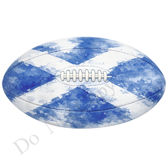 UVDTF Transfer - Scottish colours rugby ball suitable for keyrings (Choice of Names)