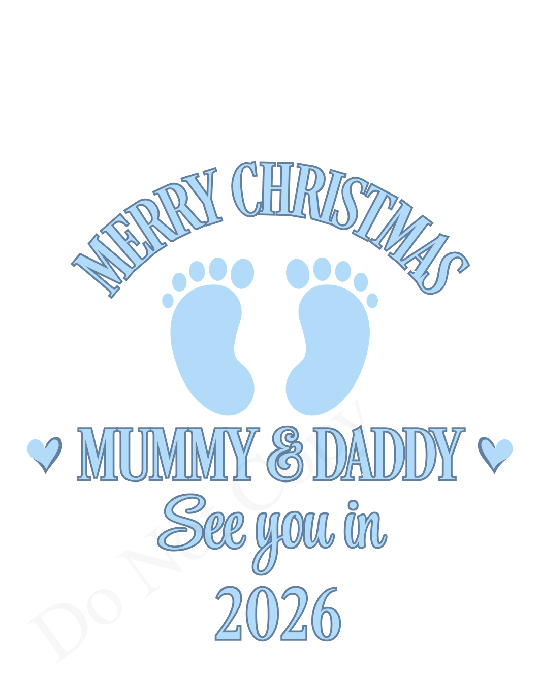 UV-DTF Transfer - Mummy and Daddy see you in 2026 for Woodform 10cm tall bauble