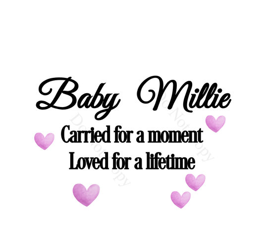 UV-DTF Transfer - Bespoke Baby Memorial Design (choice of colours)