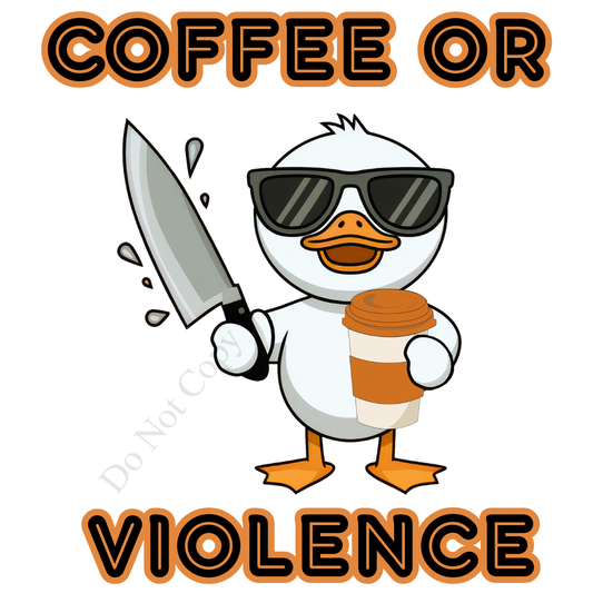UV-DTF Transfer - Coffee duck design for mugs/cups etc.