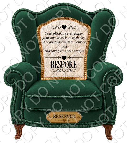 UV-DTF Transfer - Memorial Chairs to fit Woodform Acrylic Hanging Chairs Style 2 (Bespoke)