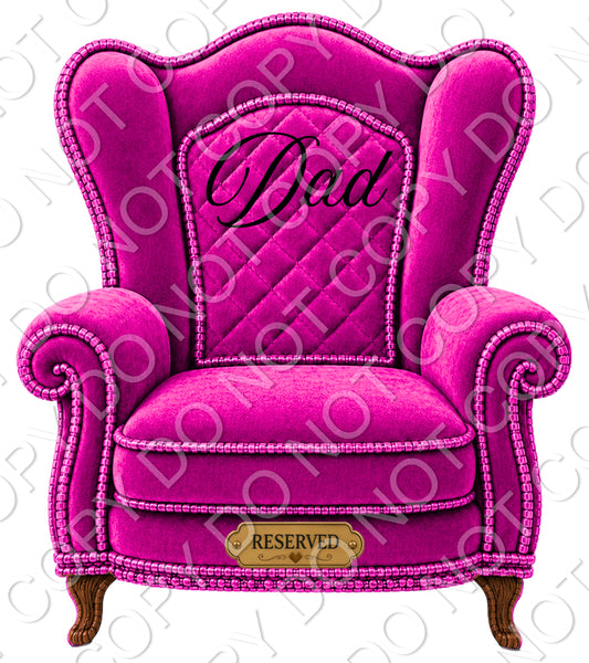 UVDTF Transfer - Memorial Chairs with Names to fit Woodform Acrylic Hanging Chairs (Pink)