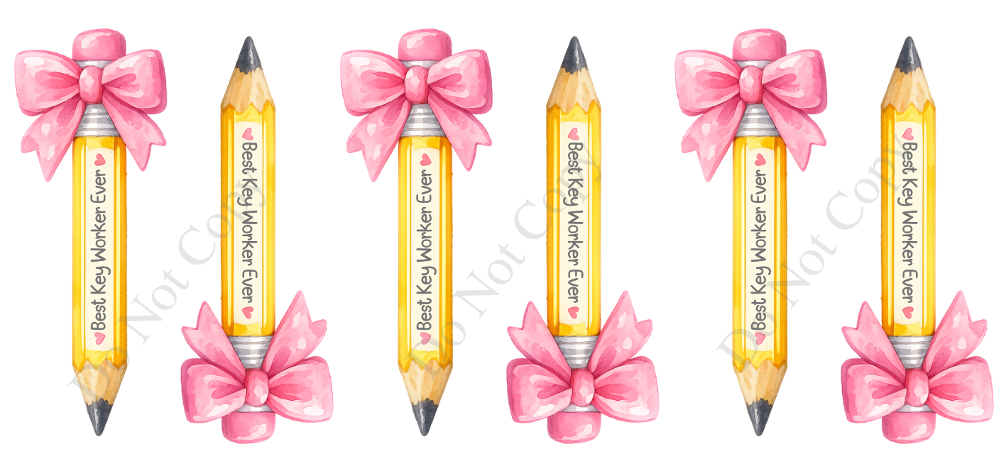 UV-DTF Transfer - Sheet of 6 Best Ever Pencil designs in UVDTF (choice of names)