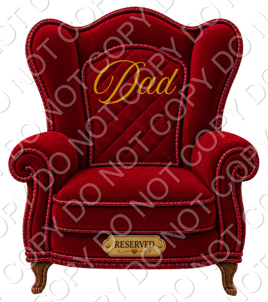 UVDTF Transfer - Memorial Chairs with Names to fit Woodform Acrylic Hanging Chairs (Red)