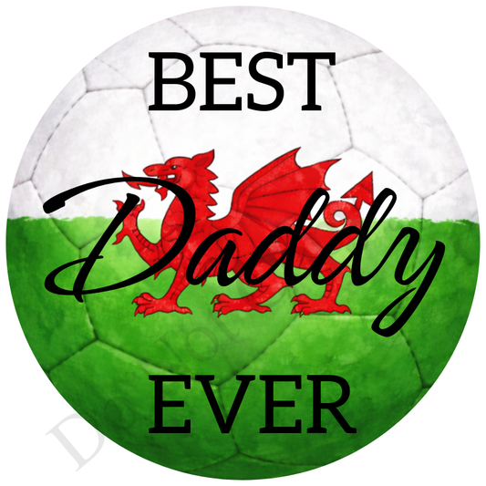 UVDTF Transfer - Wales colour football design suitable for 4cm keyrings (Choice of Names)