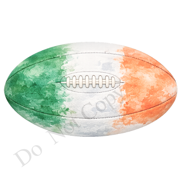 UVDTF Transfer - Irish colours rugby ball suitable for keyrings (Choice of Names)