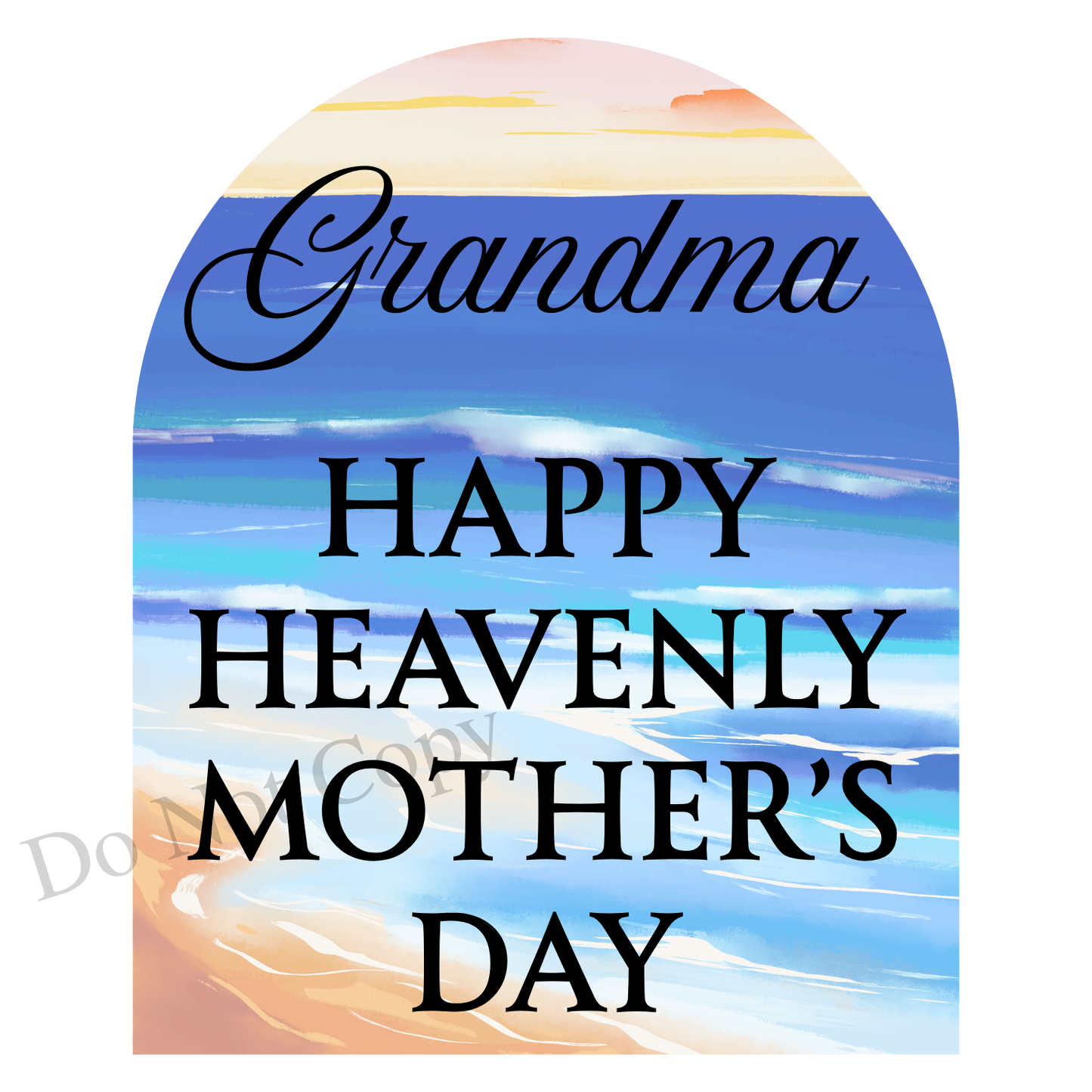 UVDTF Transfer - Beautiful Beach Mothers Day Memorial Design for Solar Lights (Choice of Names)