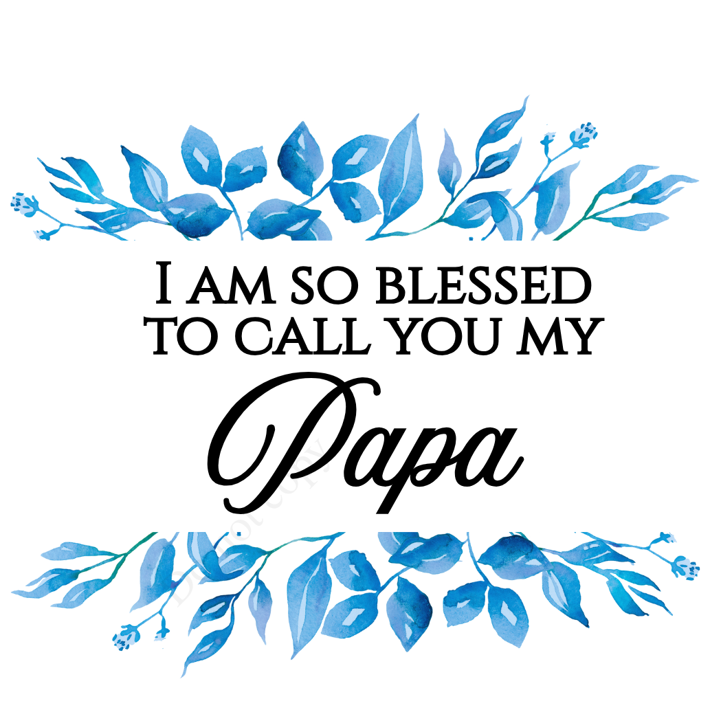 Digital Download - I Am So Blessed Male Names With Blue Leaf Surround - Set of 11