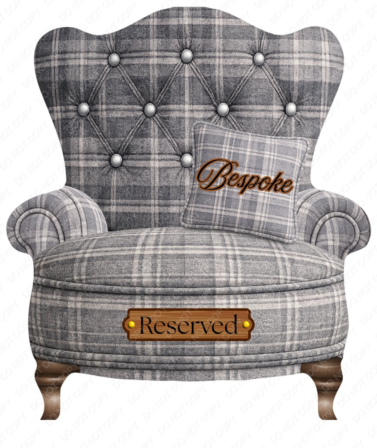UVDTF Transfer - Tartan Memorial Chair with Names to fit Woodform Acrylic Hanging Chairs (Bespoke)