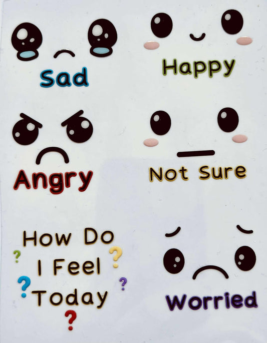 UV-DTF Transfer - Emotion keyring UVDTF 6 image sheet