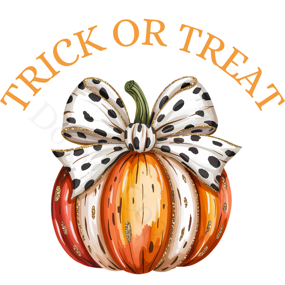 DTF Transfer - Halloween Polka Dot Pumpkin Trick or Treat bag/tshirt design