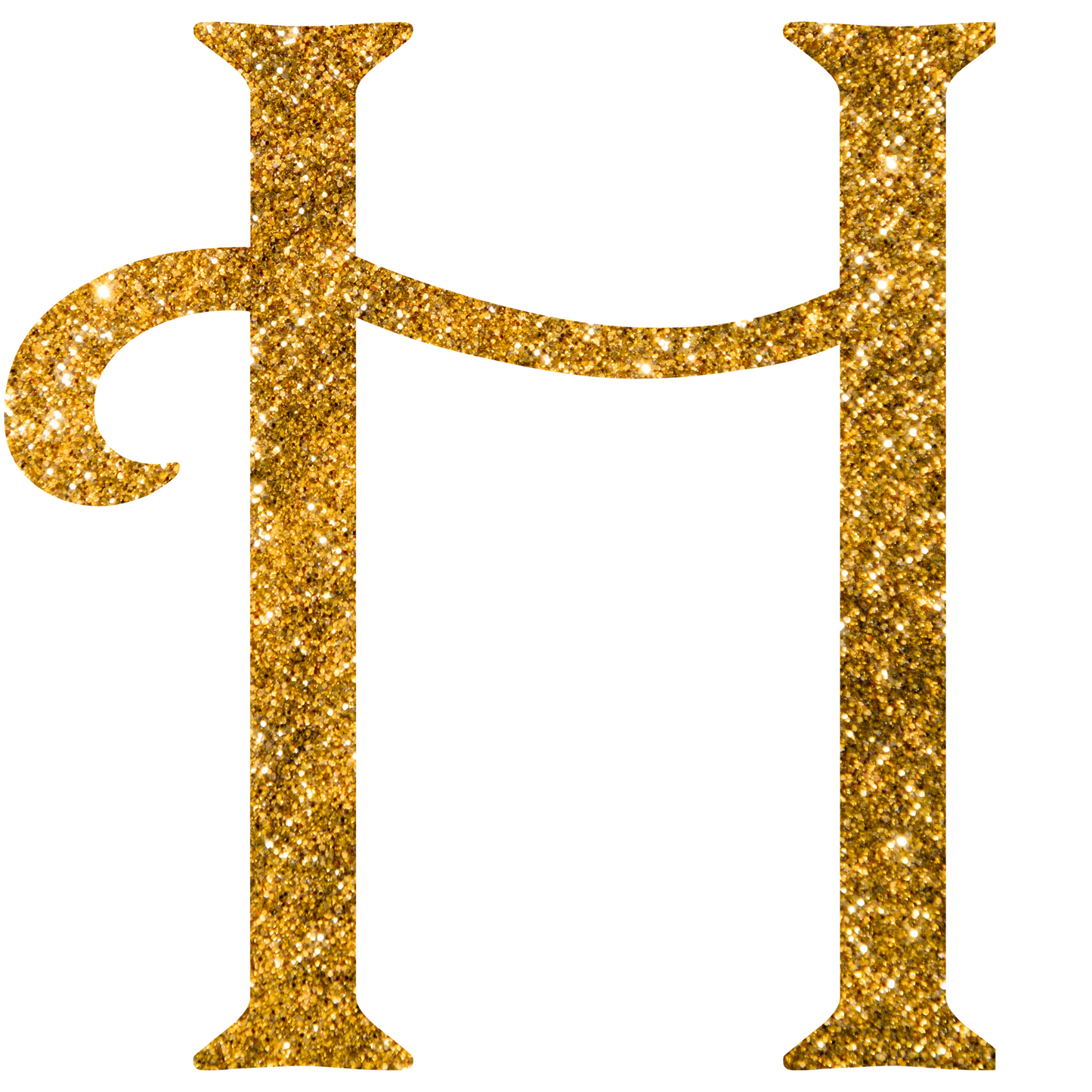 DTF Transfer - Gold Glitter Alphabet for Christmas Sacks Bespoke for you to add a Name