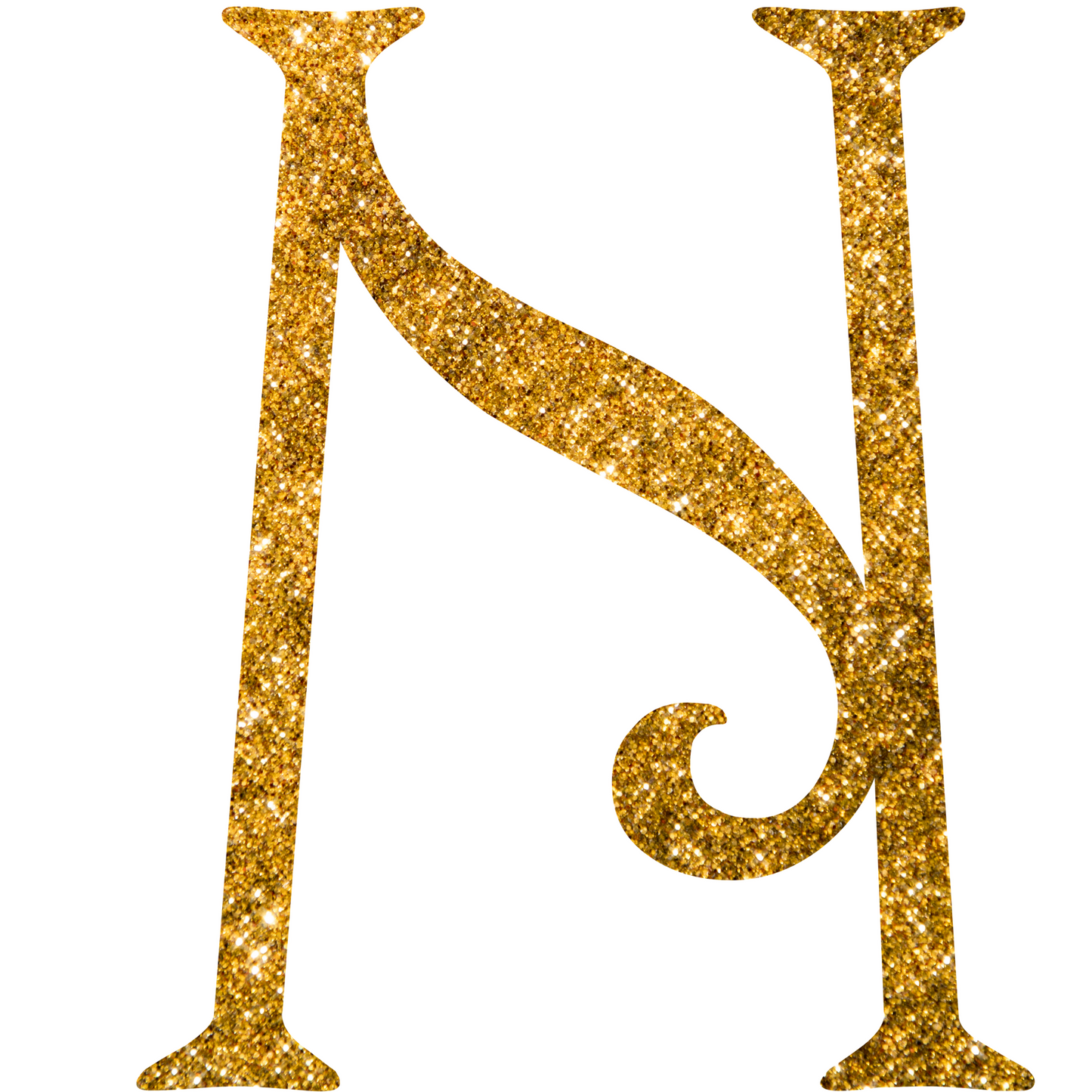 DTF Transfer - Gold Glitter Alphabet for Christmas Sacks Bespoke for you to add a Name