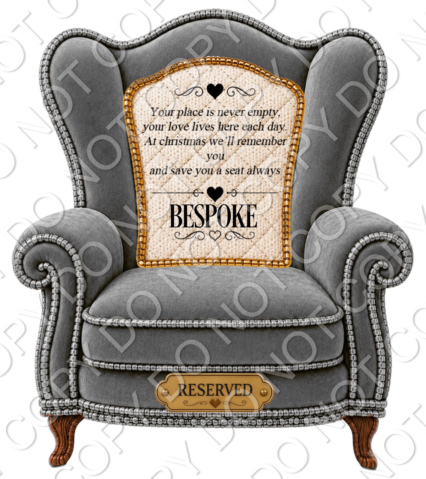 UV-DTF Transfer - Memorial Chairs to fit Woodform Acrylic Hanging Chairs Style 2 (Bespoke)