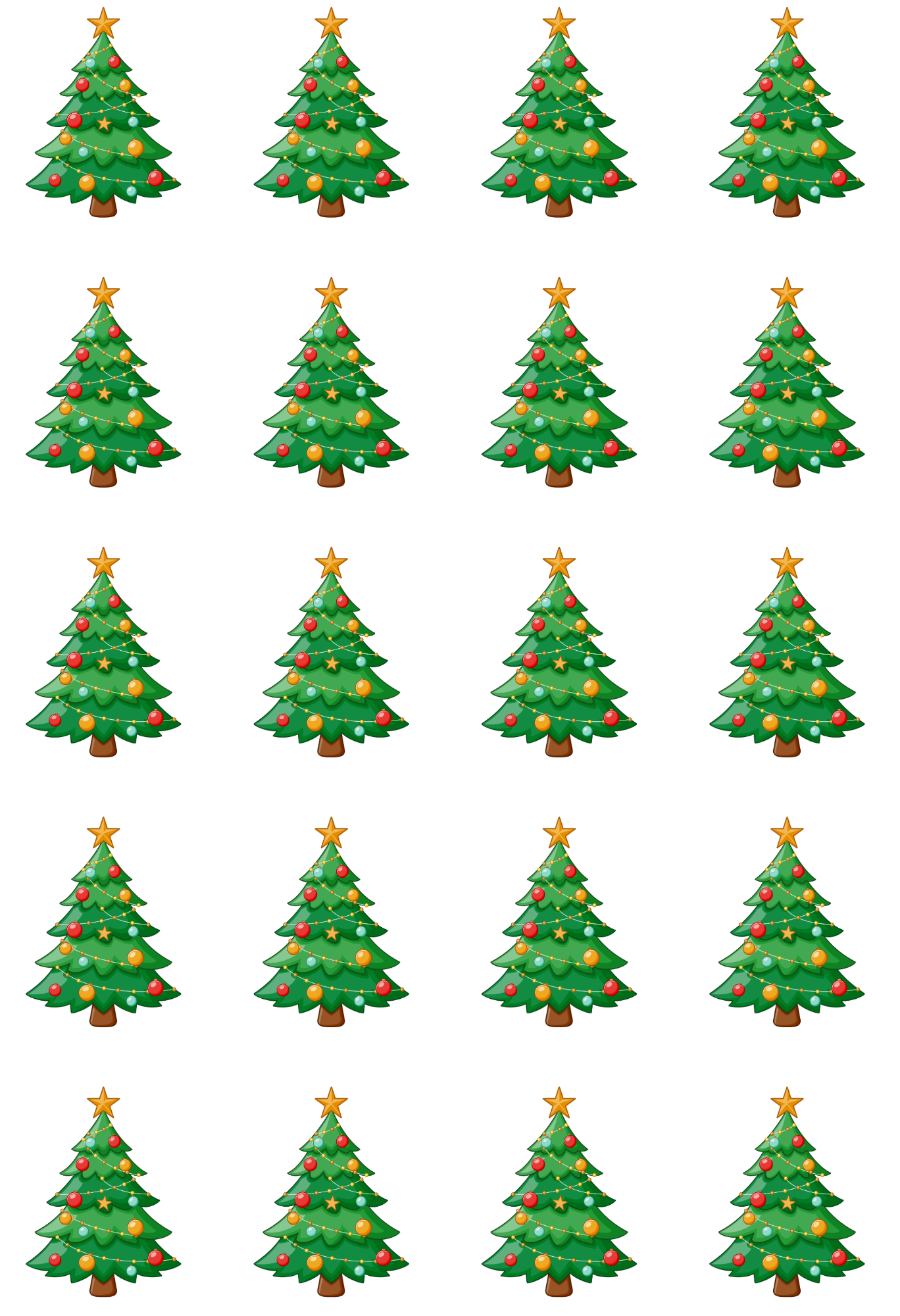 UV-DTF Transfer - Christmas Mix & Match Sheets Christmas Trees