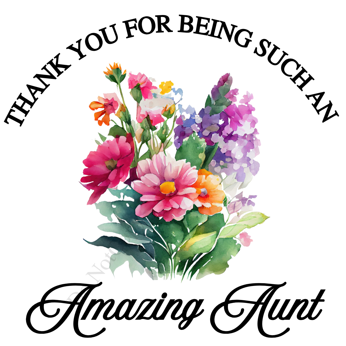 UV-DTF Transfer - Watercolour flower design with choice of quotes. 10, 8 and 6cm versions