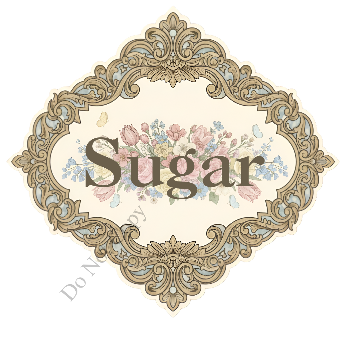 UV-DTF Transfer - Floral retro designs for a range of storage containers (Tea Coffee Sugar)