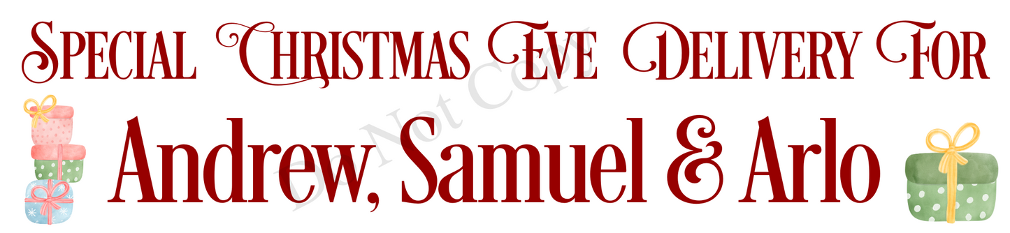 UV-DTF Transfer - Christmas Eve Box Crate Santa's Workshop Design for Ikea Knagglig sized crates (Multiple Personalised)
