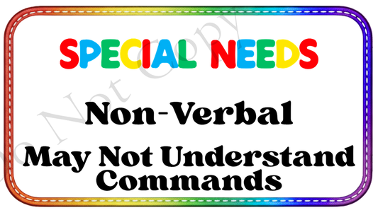 UVDTF Transfer - Autism & Special Needs 7x4cm information decal.