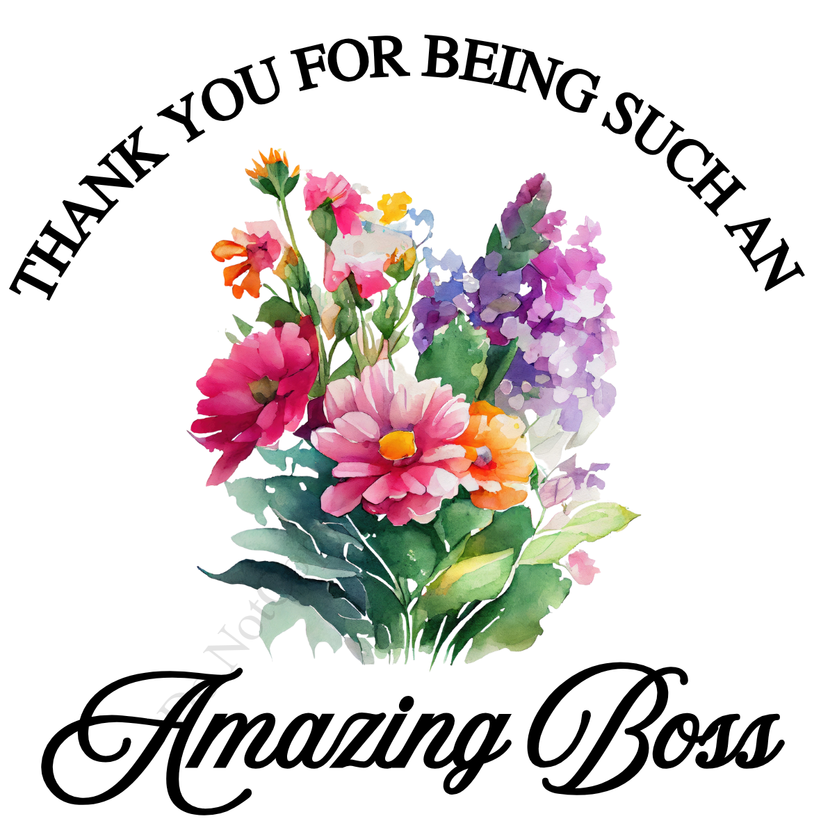 UV-DTF Transfer - Watercolour flower design with choice of quotes. 10, 8 and 6cm versions