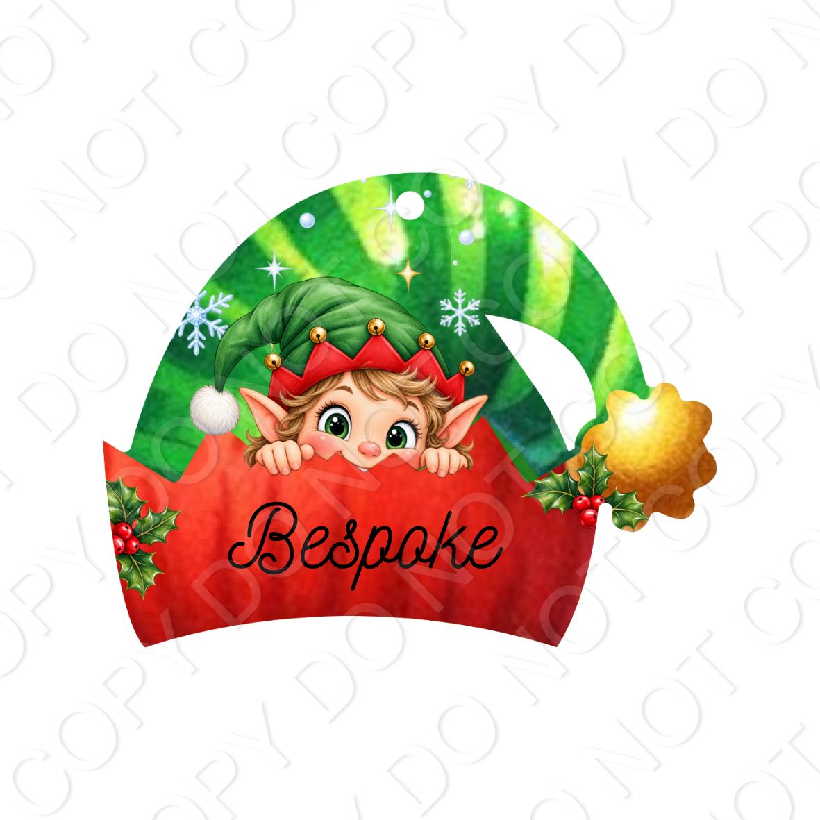 UV-DTF Transfer - Santa/Elf Hat for Woodform Acrylic Shapes (Bespoke)