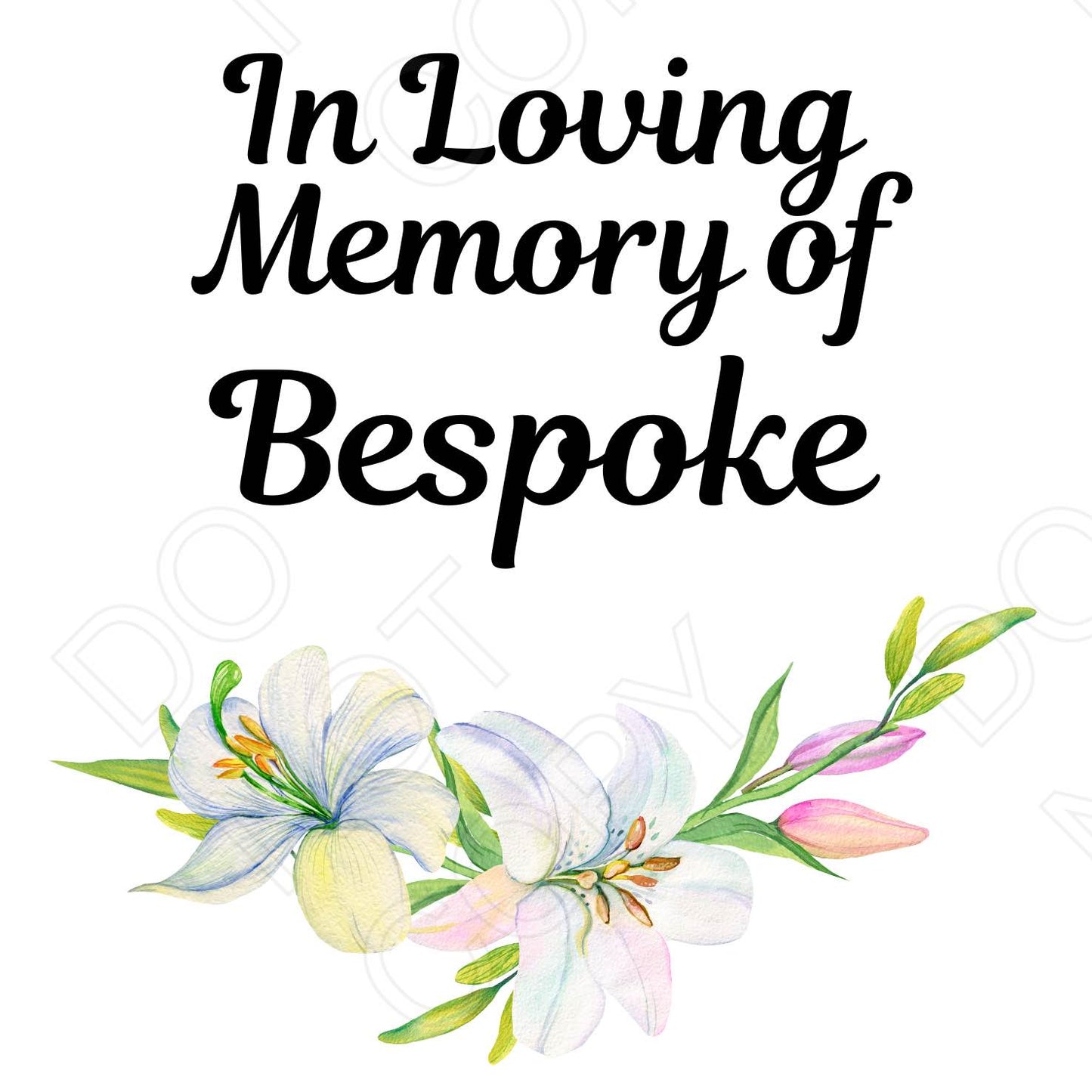 UV-DTF Transfer for Solar Garden Light - In Loving Memory (Bright Lillies) (Bespoke Option)