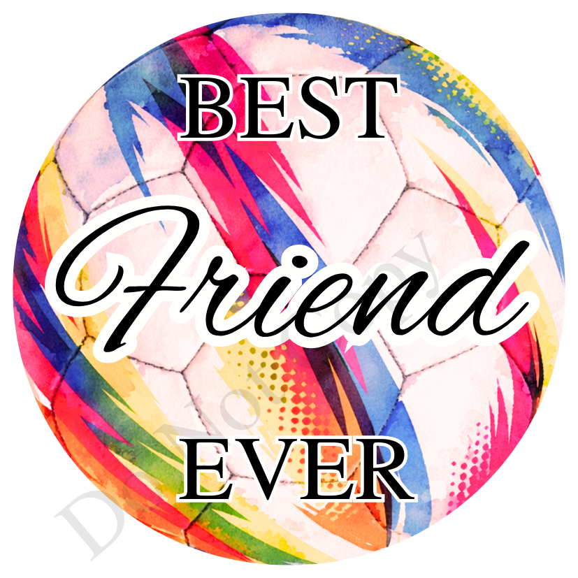 UVDTF Transfer - Vivid colour football design suitable for 4cm keyrings (Choice of Names)
