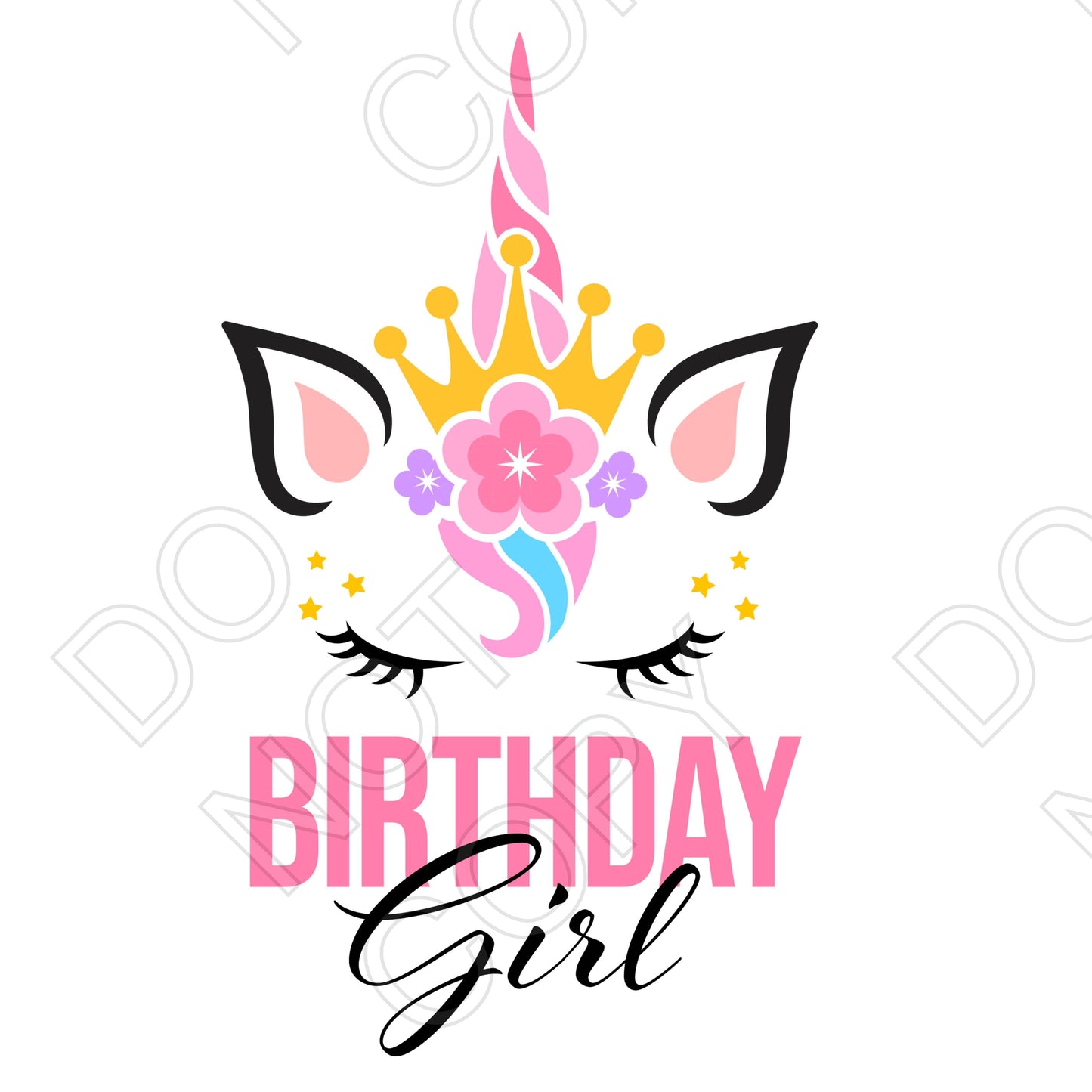 UV-DTF Transfer - Birthday Girl Unicorn