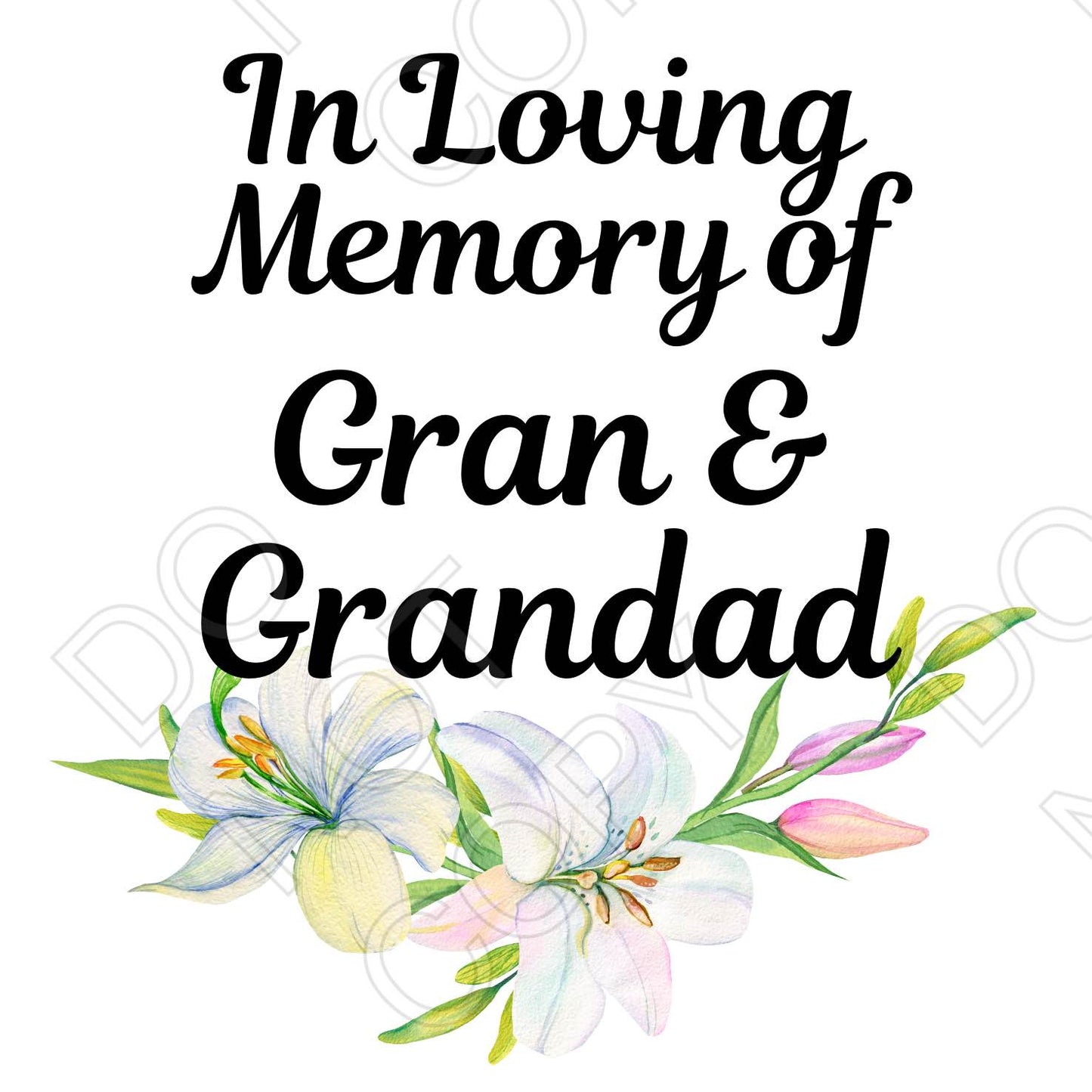 UV-DTF Transfer for Solar Garden Light - In Loving Memory (Bright Lillies)