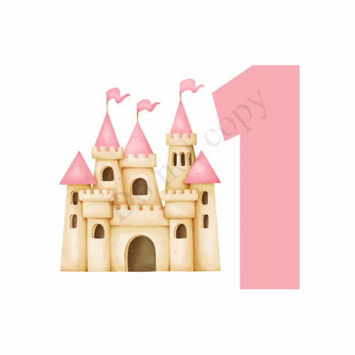 UV-DTF Transfer for Cake Topper - Birthday Number Castle